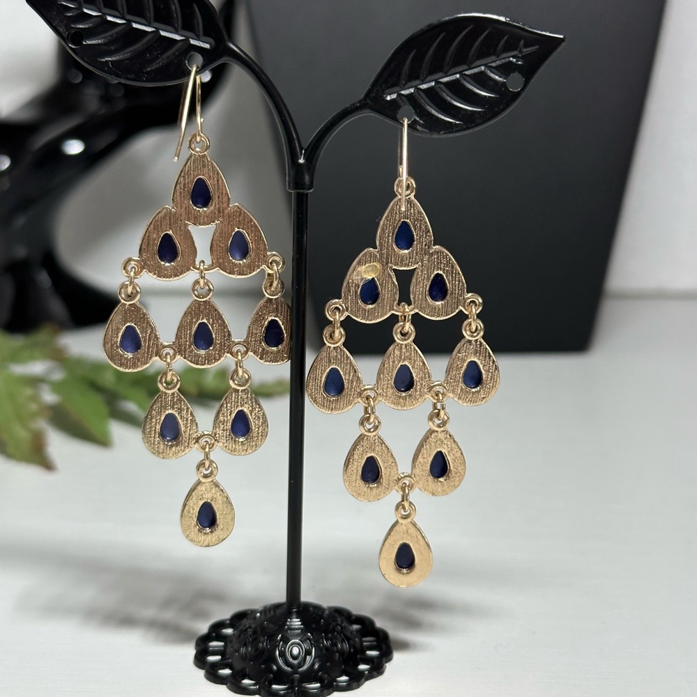 Multi Lapis Lazuli Gemstone Stud Earring - Picture 4 of 5